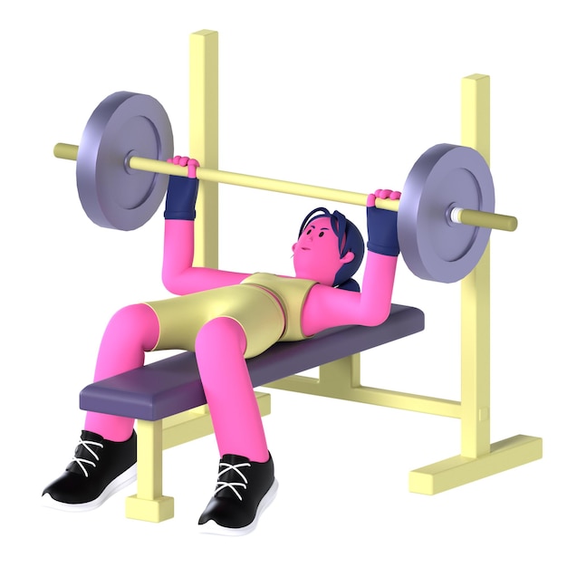 Ragazza sport bench press allenamento fitness