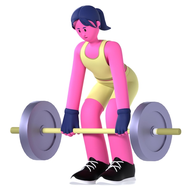 PSD girl sport deadlift allenamento di fitness