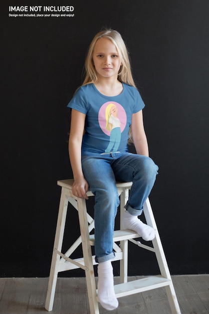 Girl t shirt mockup