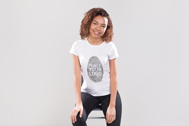 PSD girl tshirt mockup