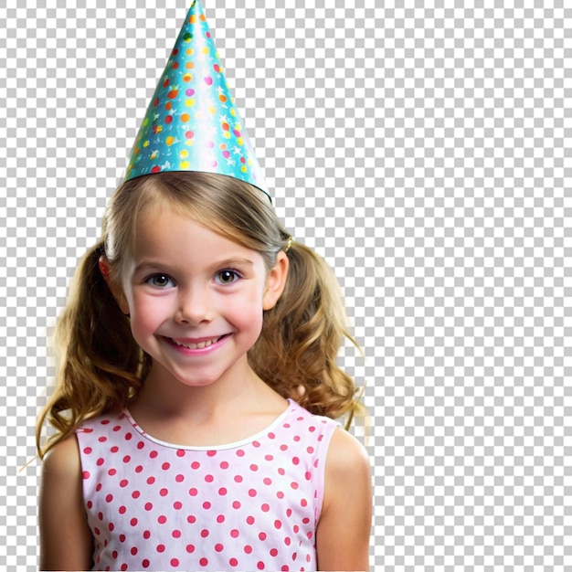PSD girl wearing a party hat