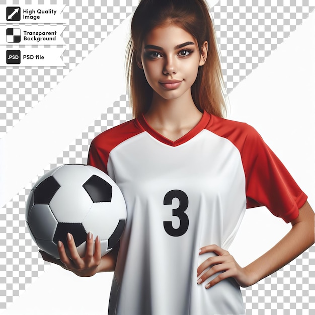 a girl wearing a red and white soccer jersey with the number 3 on it