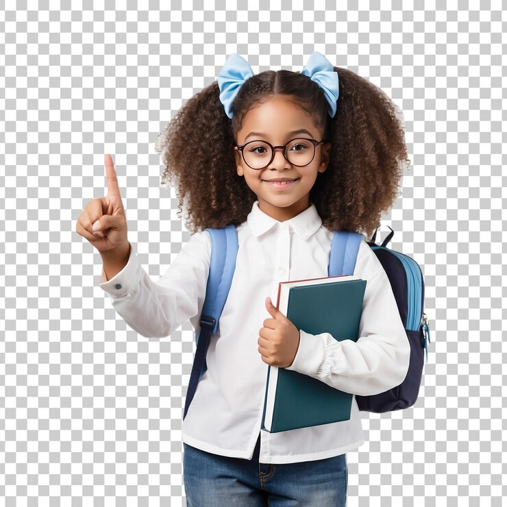 PSD a girl with a book called a girl with a book on her head clipping path