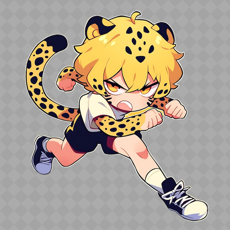PSD a girl with a leopard on her back