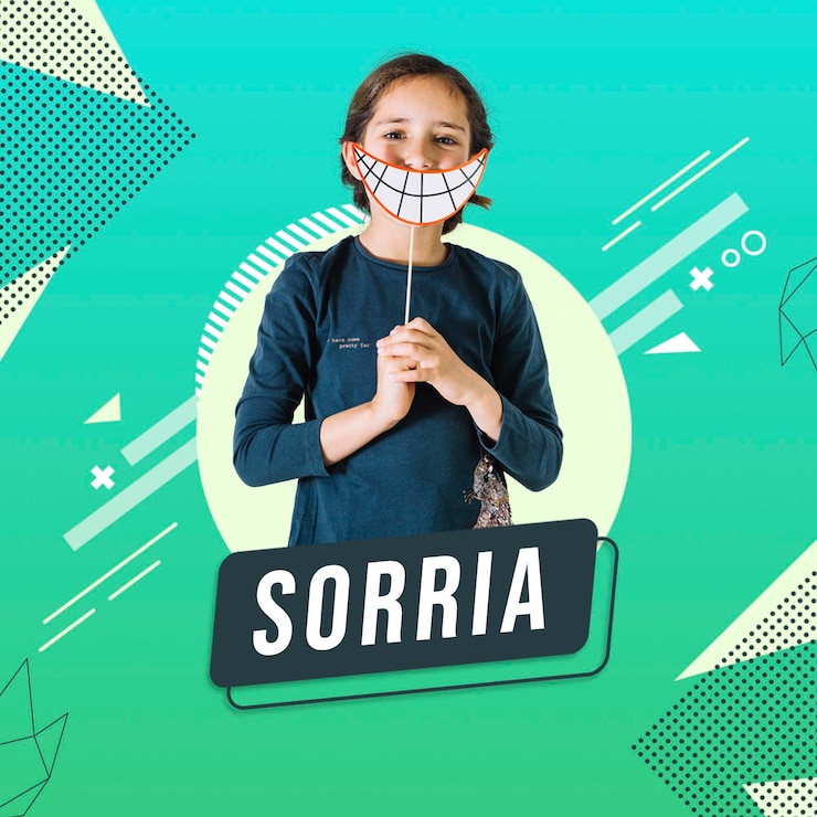 PSD a girl with a mask on her face and the word sou on her face