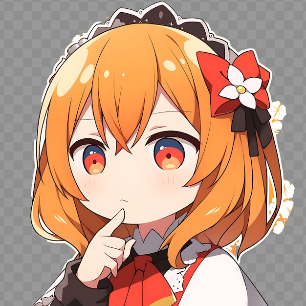 PSD a girl with an orange hair called anime