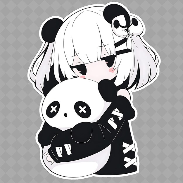 PSD a girl with a panda bear on her arm