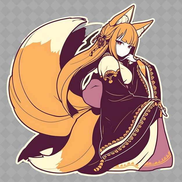 A girl with a red fox on her belly sits on a gray background