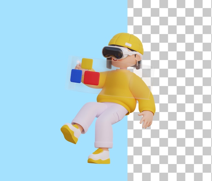 PSD girl with vision pro 3d character