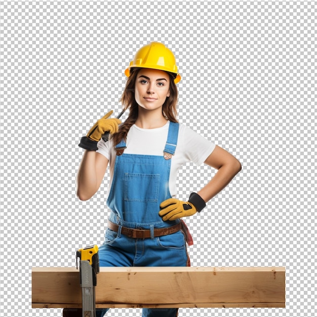 PSD girl working construction and builder