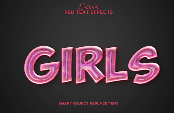 PSD 소녀 3d 편집 가능한 psd 효과 3366