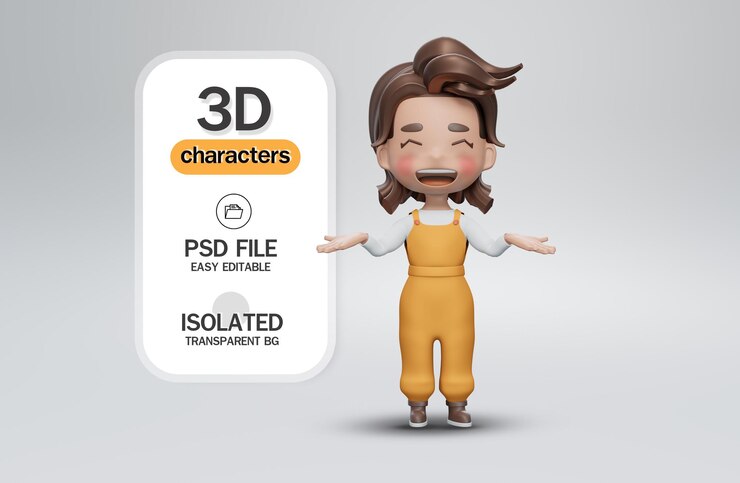 PSD girls characters cartoon style cartoon kid