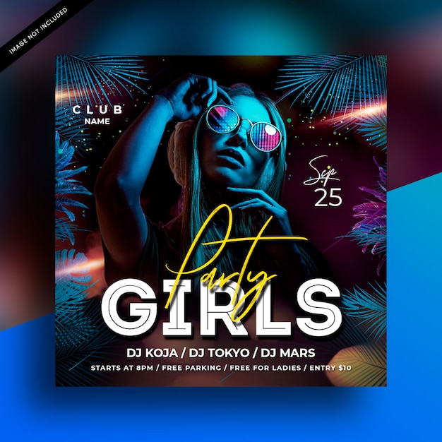 Girls night party flyer template