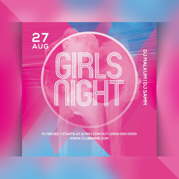 Girls night party flyer