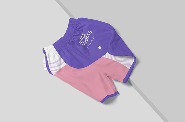PSD girls shorts mockup for gym and swim wear