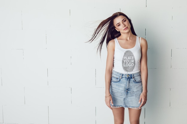 PSD girls tank top mockup