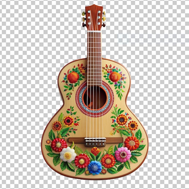 PSD gitaar versierd met bloemen muziekinstrument