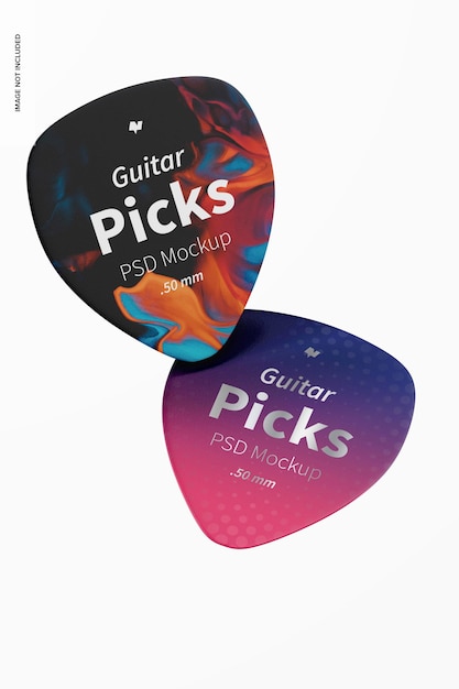 Gitaarplectrums mockup, drijvend