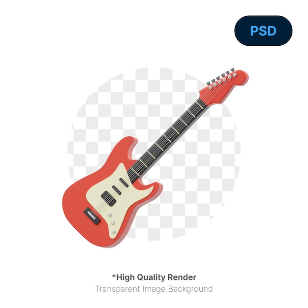 Gitara Elektryczna Ikona 3D Premium Psd
