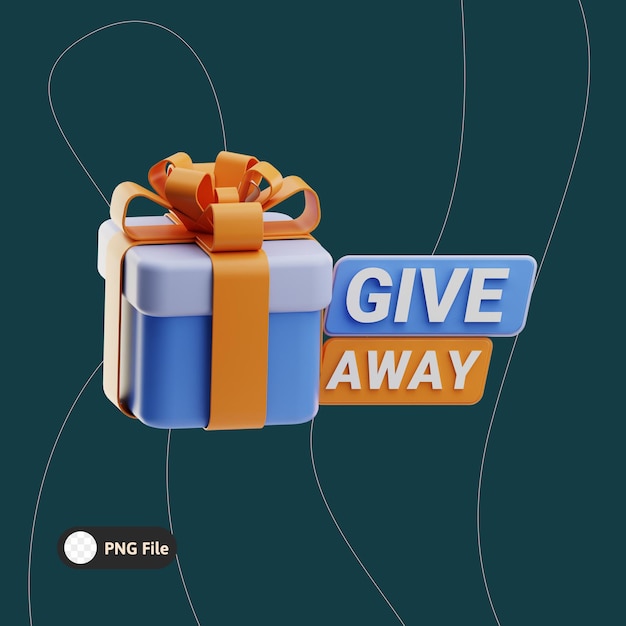 give away sale badge illustration 3d