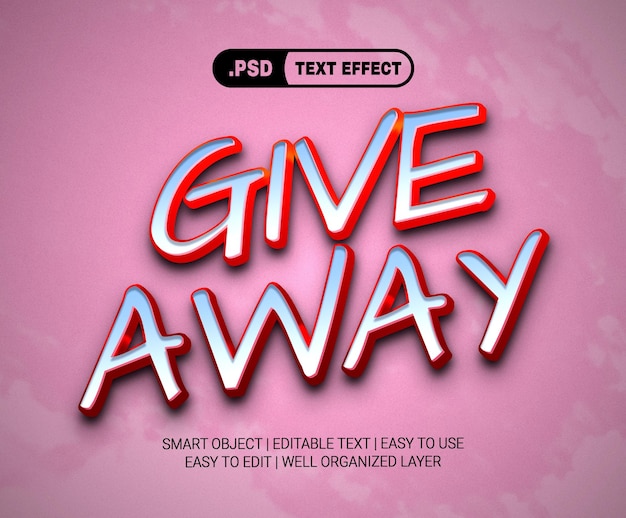 PSD give away text style effect