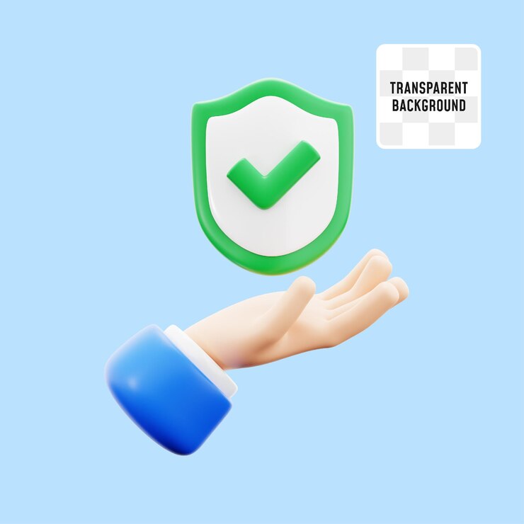 give hand with checklist shield for healthy insurance symbol medical hospital 3d icon illustration render design