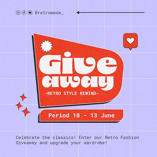 Giveaway on Blue Background Instagram Post Template
