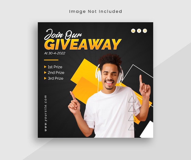 Giveaway business promotional social media banner post