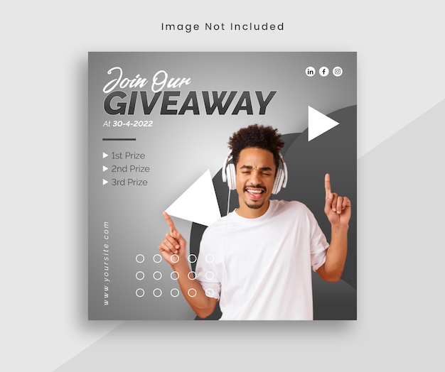 Giveaway business promotional social media banner post