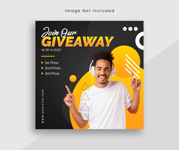 Giveaway business promotional social media banner post