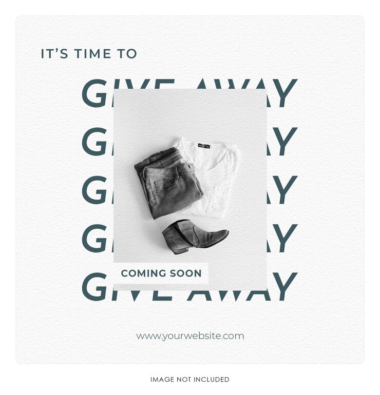 PSD giveaway concept met witte achtergrond social media postbannermalplaatje