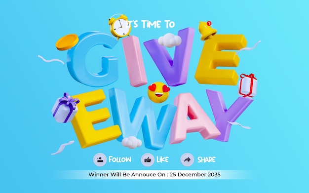 giveaway contest banner promotion social media post template