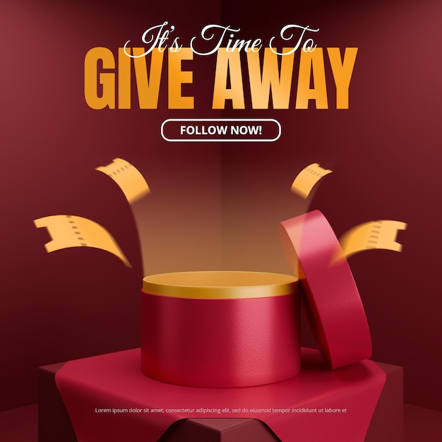 PSD giveaway contest surprise gift box promotional design