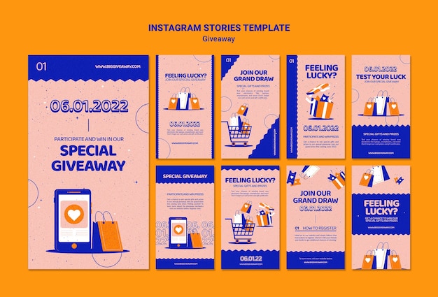 PSD giveaway instagram stories template design