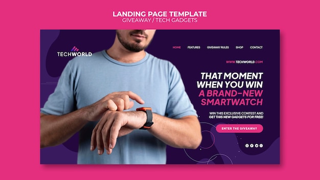 Giveaway landing page template design