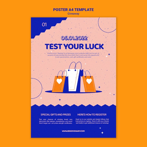 PSD giveaway poster template design