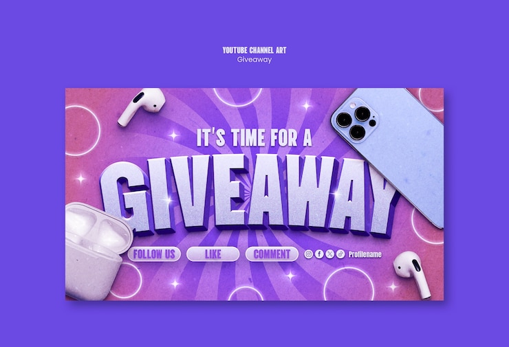 PSD giveaway template design