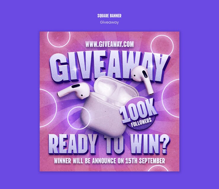 PSD giveaway template design