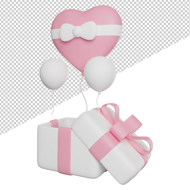 Giveaway time surprise side view 3d rendering icon illustration on transparent background