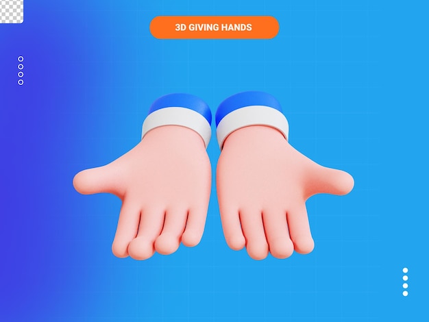 giving hands 3d icon