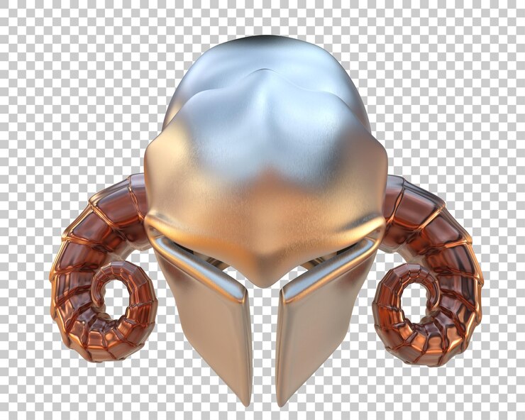 PSD gladiator helmet isolated on background 3d rendering illustration