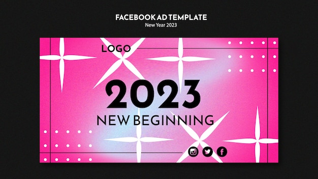 PSD glamorous new year celebration facebook template