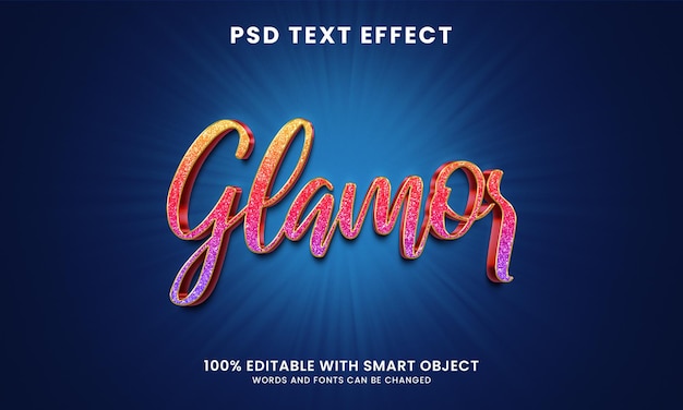 Glamour 3D-stijl teksteffectsjabloon