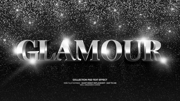 Glamour glans 3d aangepast teksteffect