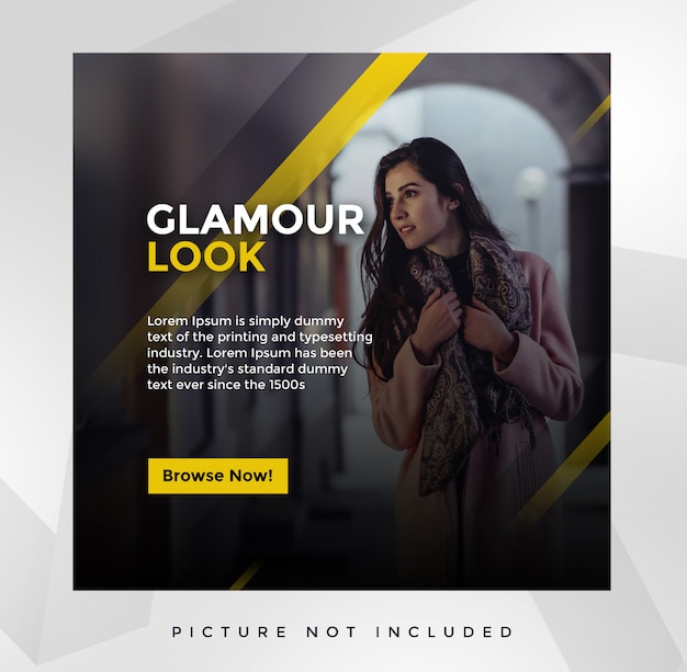 Glamour social media post template