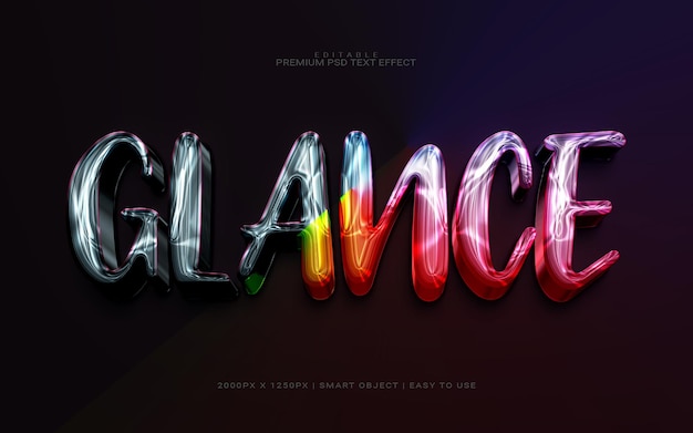 PSD glance 3d editable premium psd text effect