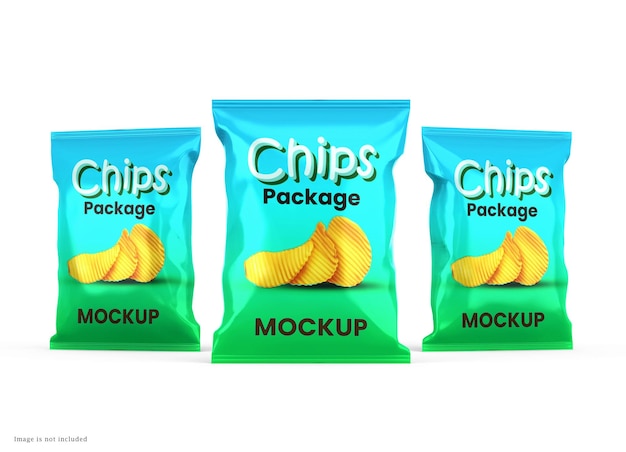 Glanzend folie chips pakket mockup