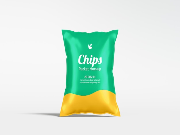 Glanzend folie chips pakketverpakking mockup