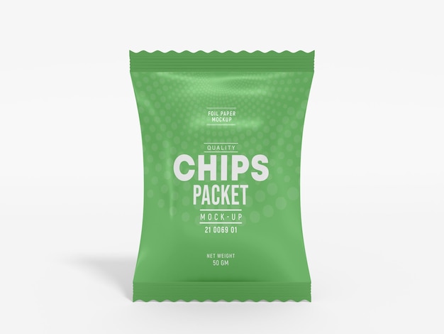 Glanzend folie chips pakketverpakking mockup