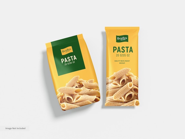 Glanzend folie pastapakket verpakkingsmodel